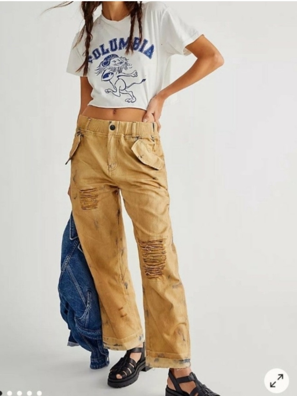 Free People Freddie Distressed Pants